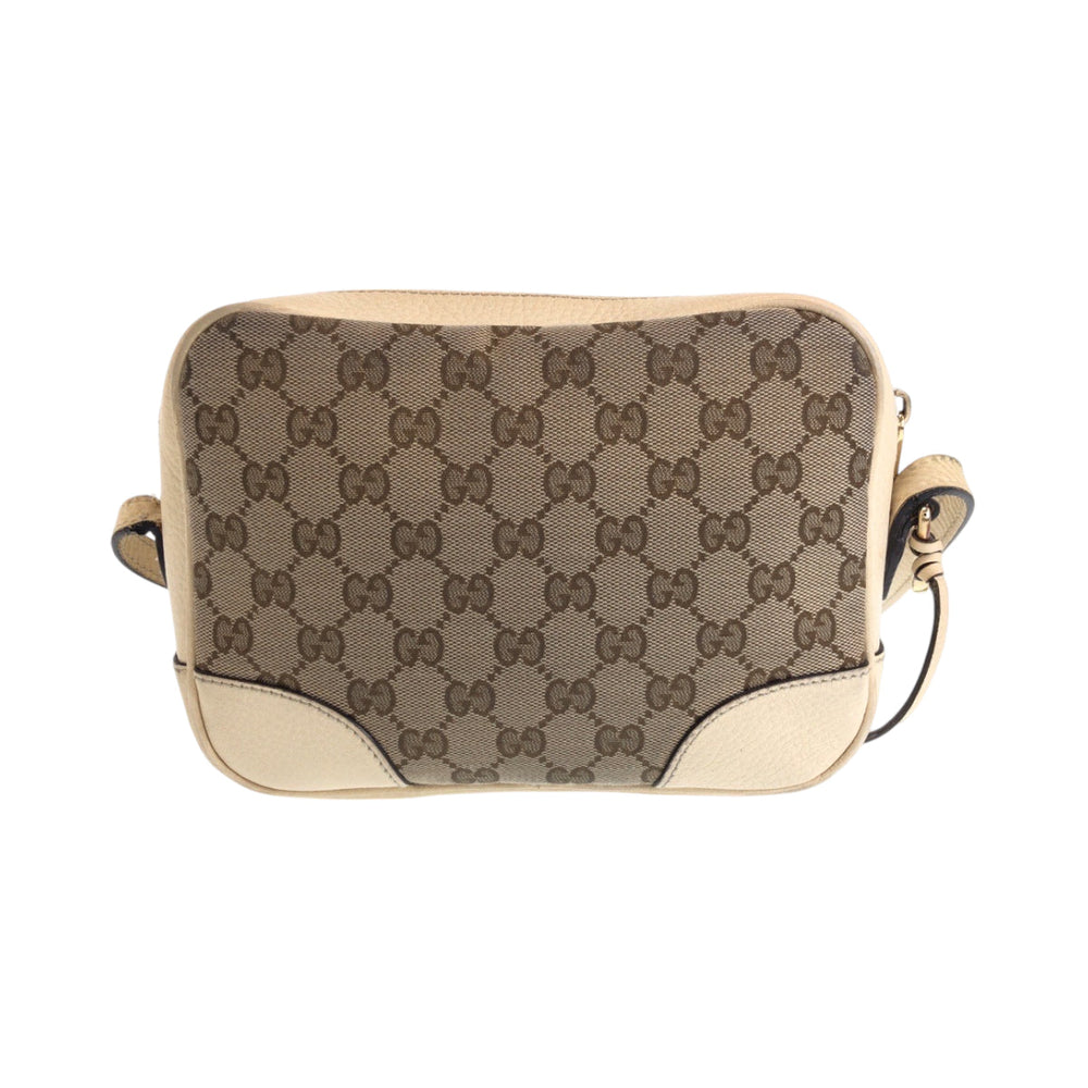 GUCCI Shoulder Bag 449413 GG canvas Beige Ivory Gold Metal Shoulder Bag pochette Women Used Authentic