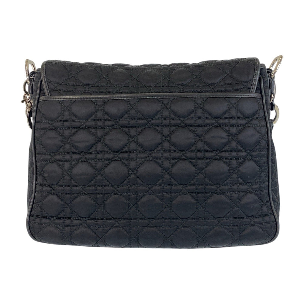 Dior Shoulder Bag Nylon Black SilverMetal Crossbody Shoulder Bag Messenger Bag Canage Women Used Authentic