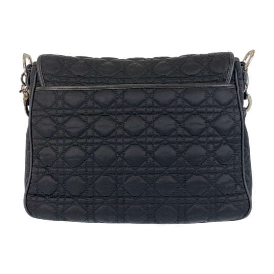 Dior Shoulder Bag Nylon Black SilverMetal Crossbody Shoulder Bag Messenger Bag Canage Women Used Authentic