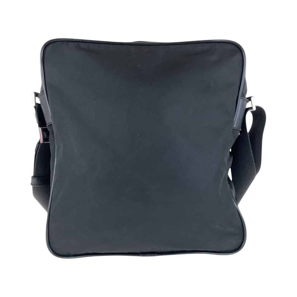 PRADA Shoulder Bag Nylon Black SilverMetal Crossbody Shoulder Bag Messenger Bag Test Triangle With logo mens Used Authentic