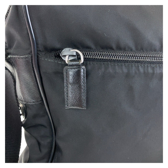 PRADA Shoulder Bag Nylon Black SilverMetal Crossbody Shoulder Bag Messenger Bag Test Triangle With logo mens Used Authentic