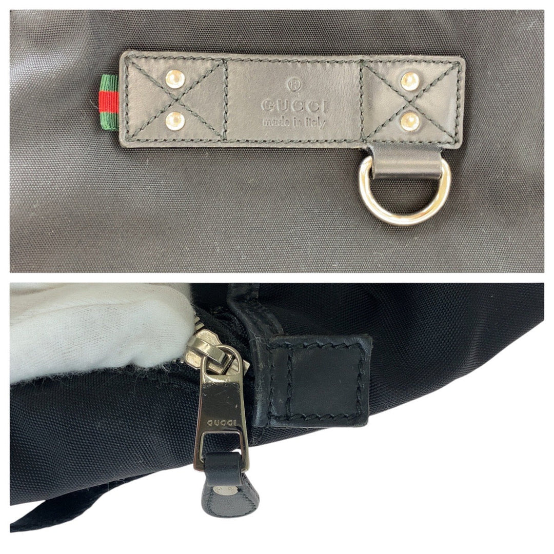 GUCCI Backpack 268184 Canvas, Leather black Backpacks, Daypacks, Backpacks, Unisex Sherry line Women Used Authentic