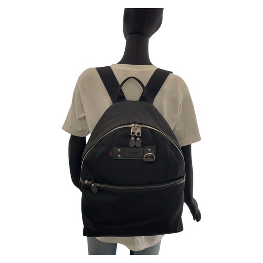 GUCCI Backpack 268184 Canvas, Leather black Backpacks, Daypacks, Backpacks, Unisex Sherry line Women Used Authentic