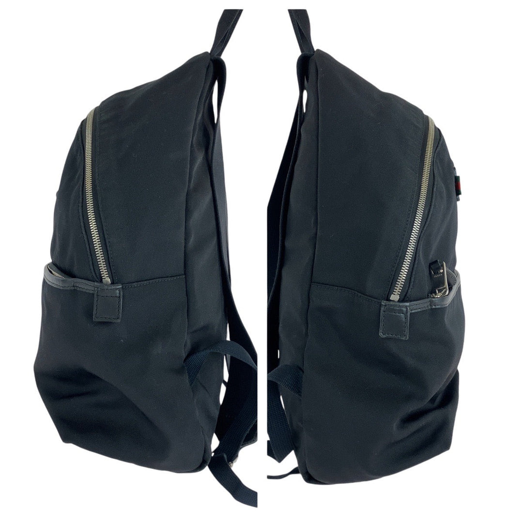 GUCCI Backpack 268184 Canvas, Leather black Backpacks, Daypacks, Backpacks, Unisex Sherry line Women Used Authentic