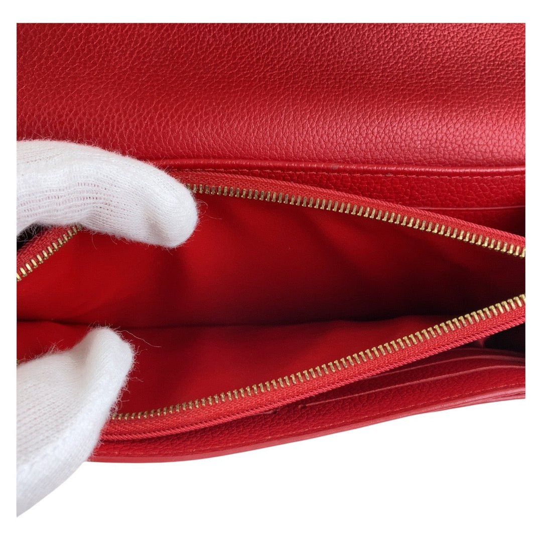 LOUIS VUITTON Long Wallet Purse M61277 leather Red Long Wallet Purse Portefeuille Rock Me Women Used Authentic