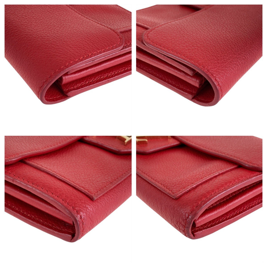 LOUIS VUITTON Long Wallet Purse M61277 leather Red Long Wallet Purse Portefeuille Rock Me Women Used Authentic