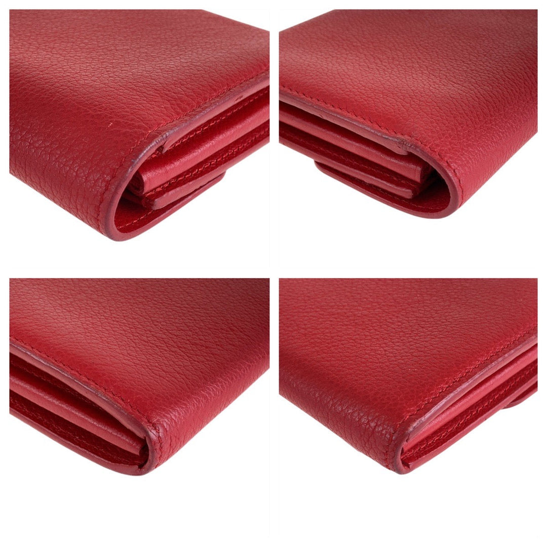 LOUIS VUITTON Long Wallet Purse M61277 leather Red Long Wallet Purse Portefeuille Rock Me Women Used Authentic