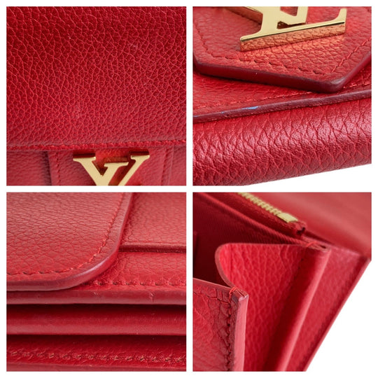 LOUIS VUITTON Long Wallet Purse M61277 leather Red Long Wallet Purse Portefeuille Rock Me Women Used Authentic