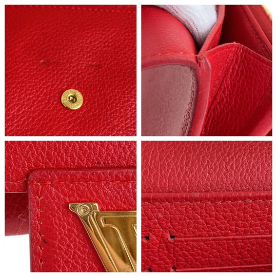 LOUIS VUITTON Long Wallet Purse M61277 leather Red Long Wallet Purse Portefeuille Rock Me Women Used Authentic