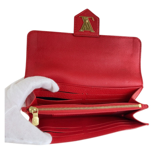LOUIS VUITTON Long Wallet Purse M61277 leather Red Long Wallet Purse Portefeuille Rock Me Women Used Authentic