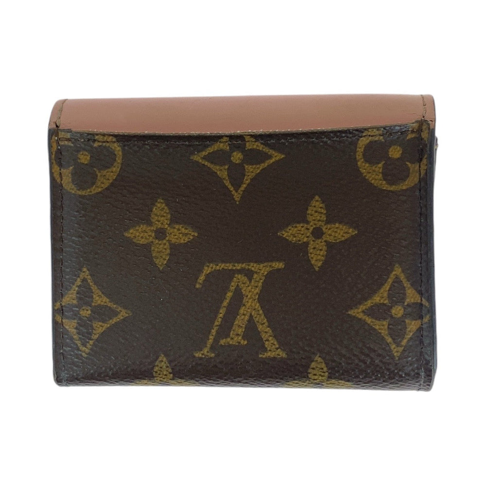 LOUIS VUITTON Tri-fold wallet M62933 Leather, PVC Rose Ballerine Pink Brown Folding wallet Compact wallet Monogram Portefeuille Zoe Women Used Authentic