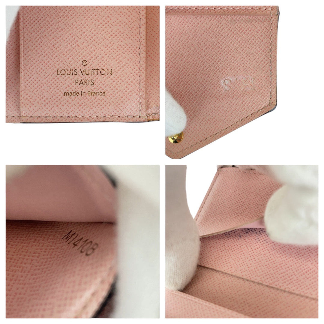 LOUIS VUITTON Tri-fold wallet M62933 Leather, PVC Rose Ballerine Pink Brown Folding wallet Compact wallet Monogram Portefeuille Zoe Women Used Authentic