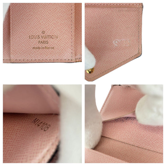 LOUIS VUITTON Tri-fold wallet M62933 Leather, PVC Rose Ballerine Pink Brown Folding wallet Compact wallet Monogram Portefeuille Zoe Women Used Authentic
