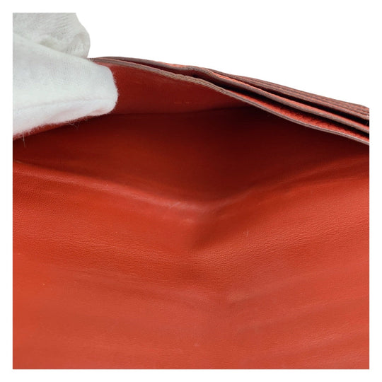 HERMES Long Wallet Purse Togo Rouge Grenat Red Long Wallet Purse Long wallet unisex Dogon Long Women Used Authentic