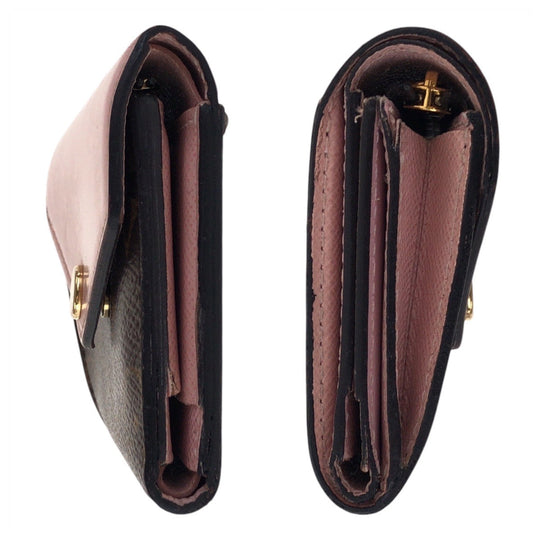 LOUIS VUITTON Tri-fold wallet M62933 PVC Rose Ballerine Pink Brown Gold Metal Folding wallet Compact wallet Monogram Portefeuille Zoe Women Used Authentic
