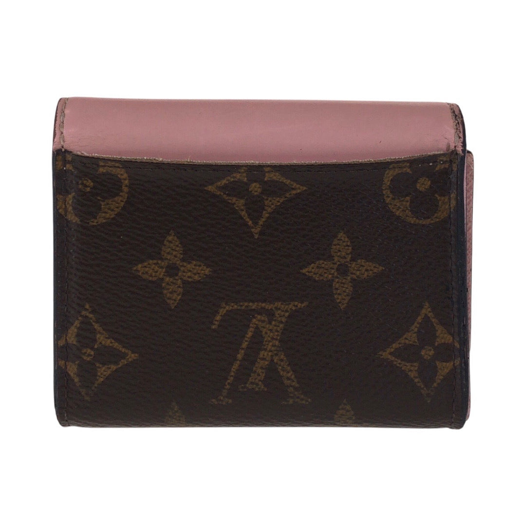 LOUIS VUITTON Tri-fold wallet M62933 PVC Rose Ballerine Pink Brown Gold Metal Folding wallet Compact wallet Monogram Portefeuille Zoe Women Used Authentic