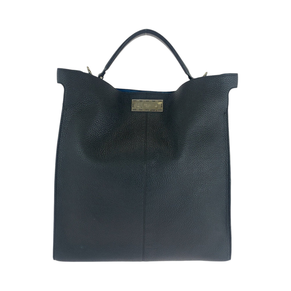 FENDI Business bag 7VA447 leather Black SilverMetal Business bag briefcase Peekaboo x light mens Used Authentic
