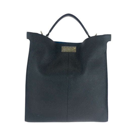 FENDI Business bag 7VA447 leather Black SilverMetal Business bag briefcase Peekaboo x light mens Used Authentic
