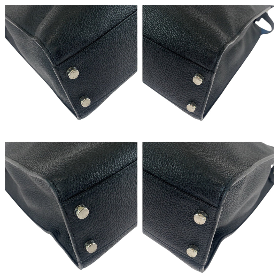 FENDI Business bag 7VA447 leather Black SilverMetal Business bag briefcase Peekaboo x light mens Used Authentic