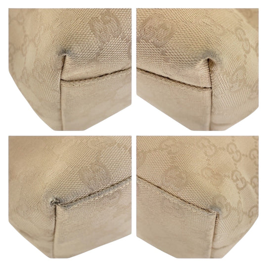 GUCCI Shoulder Bag 001 3386 GG canvas Beige SilverMetal Hobo Shoulder Bag one belt Women Used Authentic