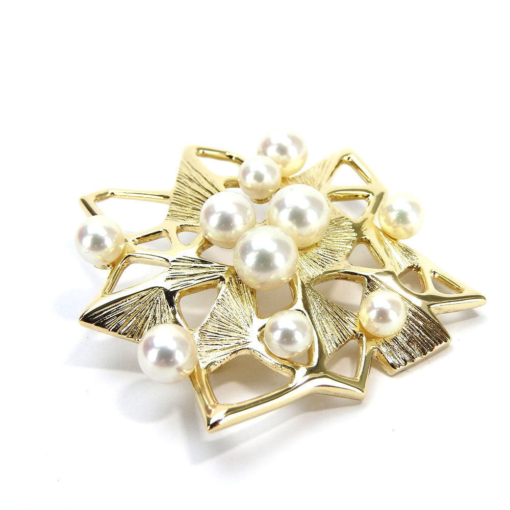 MIKIMOTO Brooch K14 Yellow Gold gold Women Used Authentic