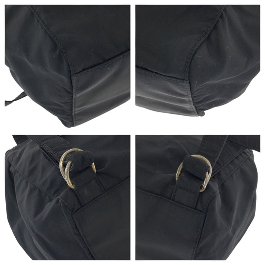 PRADA Backpack Nylon black Backpack Backpack Test embroidery Women Used Authentic
