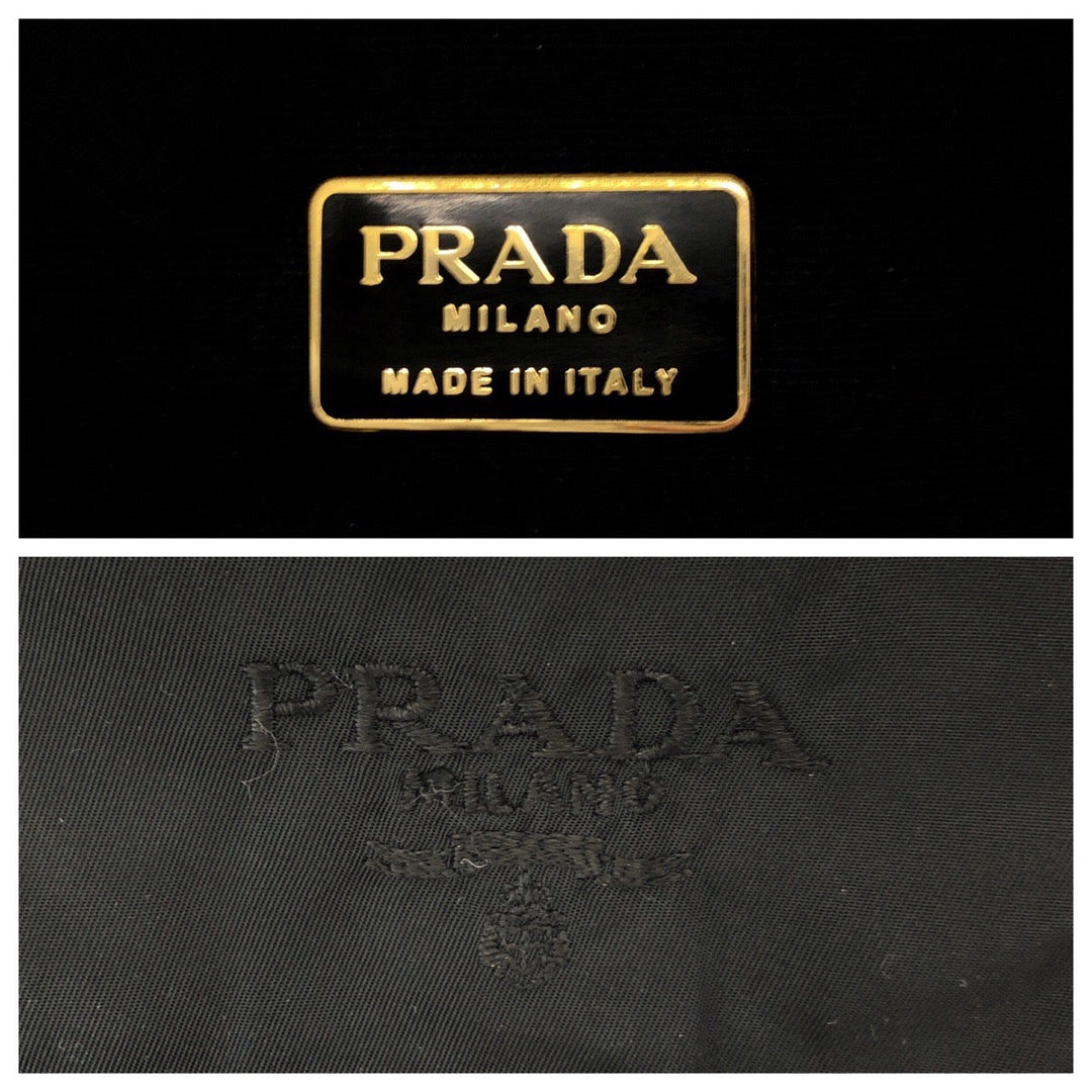 PRADA Backpack Nylon black Backpack Backpack Test embroidery Women Used Authentic