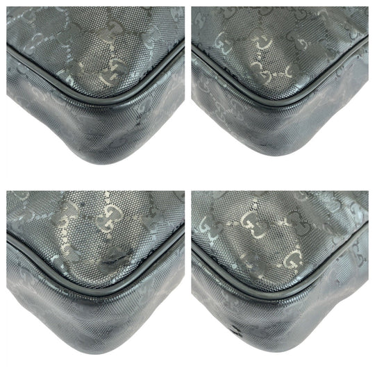 GUCCI Business bag 208463 PVC, Leather Grey SilverMetal Business bag briefcase GG implementation mens Used Authentic