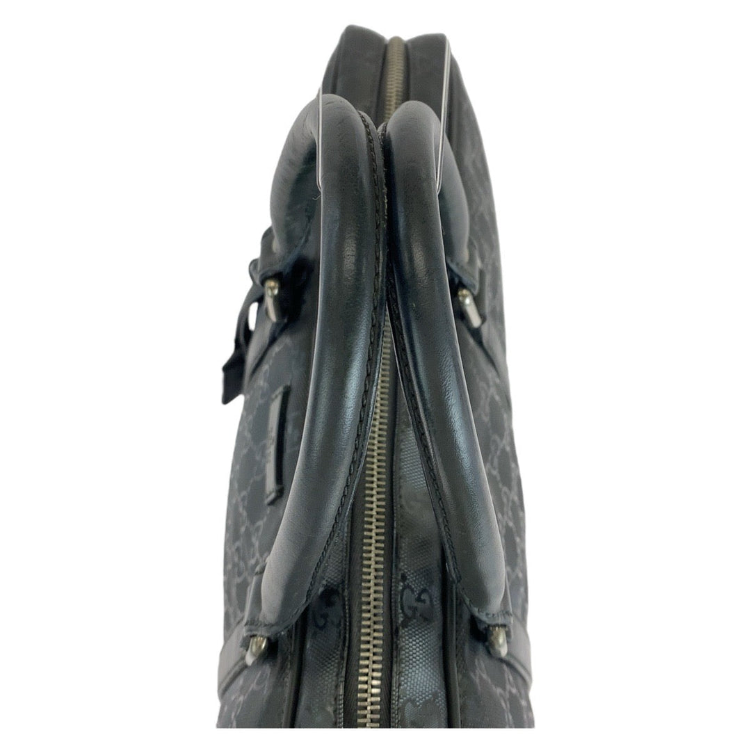 GUCCI Business bag 208463 PVC, Leather Grey SilverMetal Business bag briefcase GG implementation mens Used Authentic