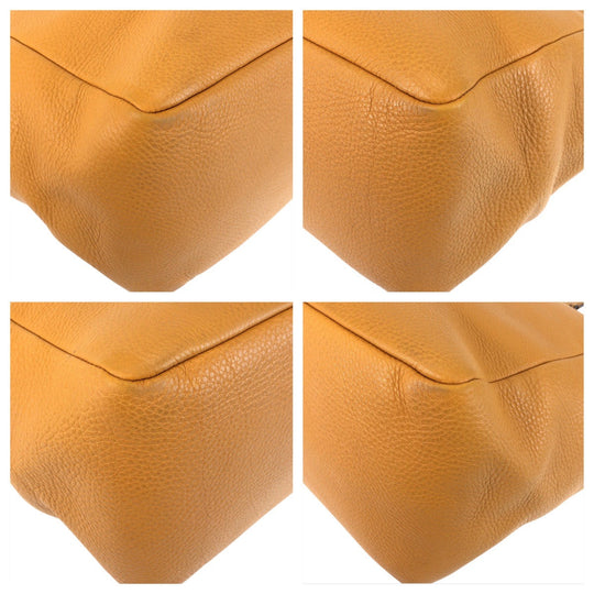 GUCCI Tote Bag 323671 leather Yellow Gold Metal Tote Bag Shoulder Bag Women Used Authentic