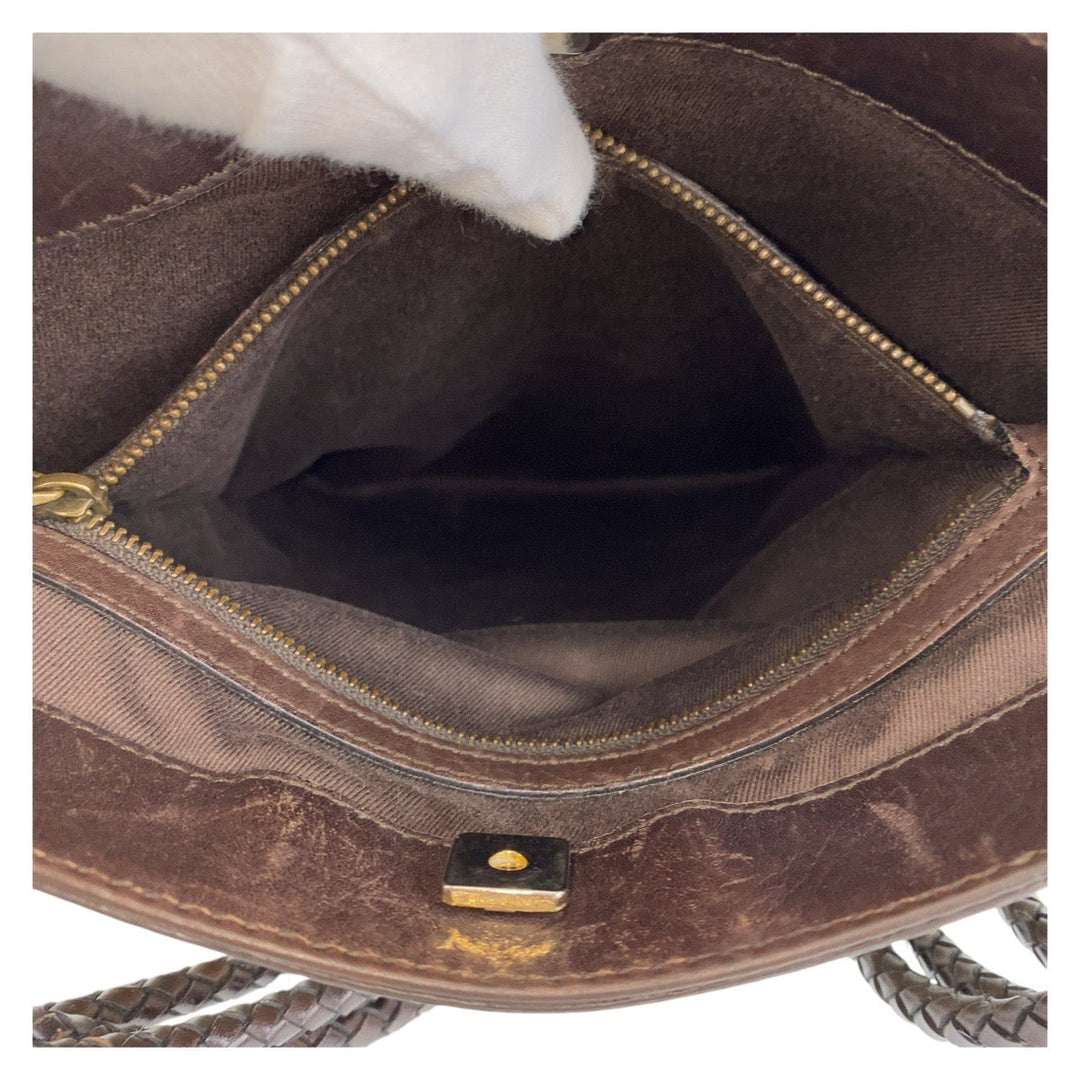 GUCCI Shoulder Bag 109097 GG canvas, leather Brown Beige Gold Metal Crossbody Shoulder Bag Messenger Bag Women Used Authentic