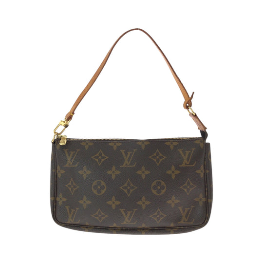LOUIS VUITTON Handbag M51980 PVC Brown Gold Metal Handbag accessory pouch Monogram Women Used Authentic
