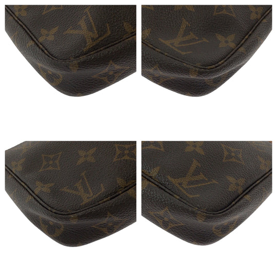 LOUIS VUITTON Handbag M51980 PVC Brown Gold Metal Handbag accessory pouch Monogram Women Used Authentic