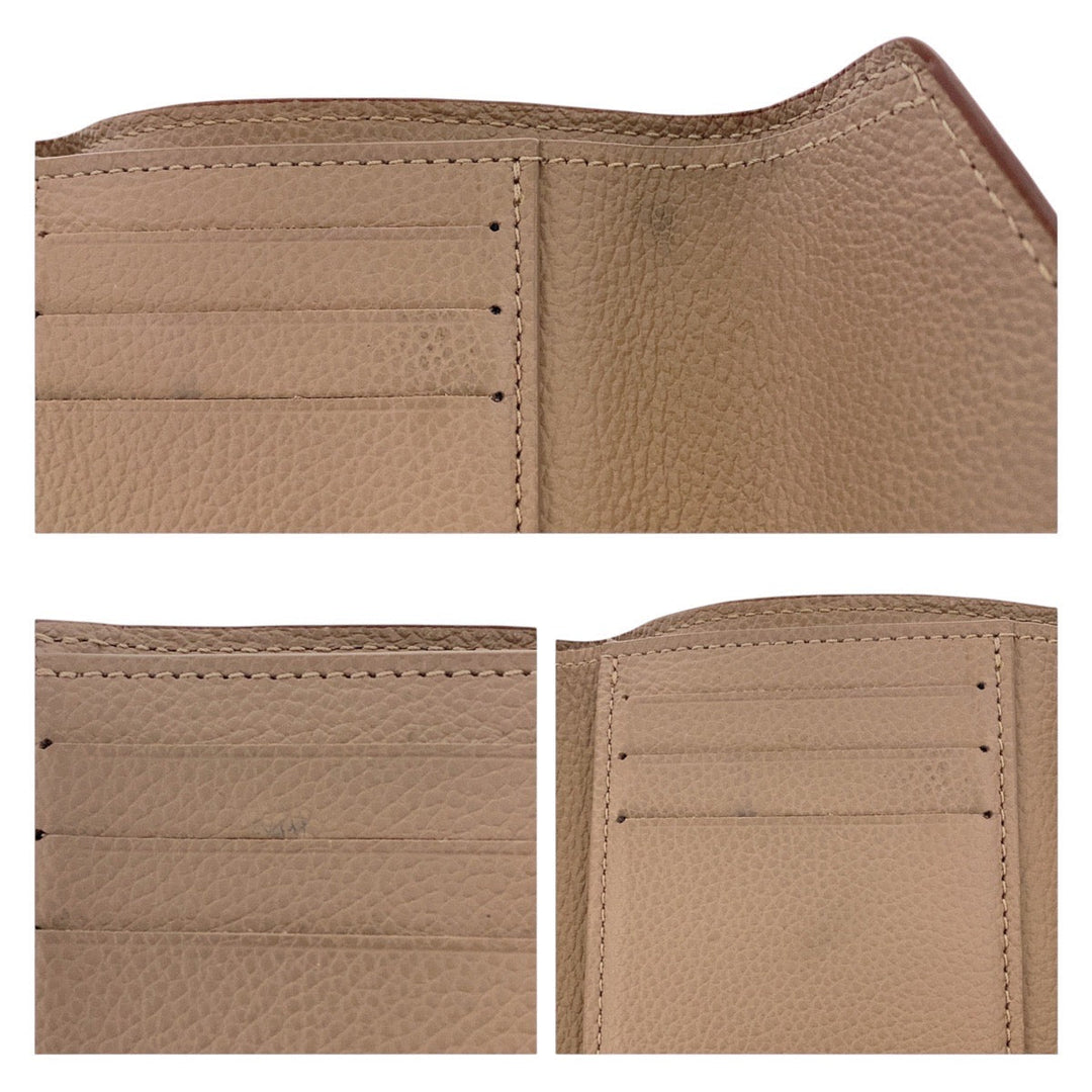 LOUIS VUITTON Tri-fold wallet M63529 leather Beige Greige Gold Metal Folding wallet Compact wallet Monogram Unplant Portefeuille Victorine Women Used Authentic
