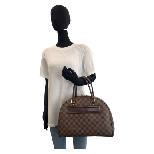 LOUIS VUITTON Handbag N41455 PVC Brown Gold Metal Handbag Boston Duffel bag Damier Nolita Women Used Authentic