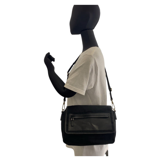 GUCCI Shoulder Bag 28562 Nylon, Leather Black SilverMetal Crossbody Shoulder Bag Messenger Bag Women Used Authentic