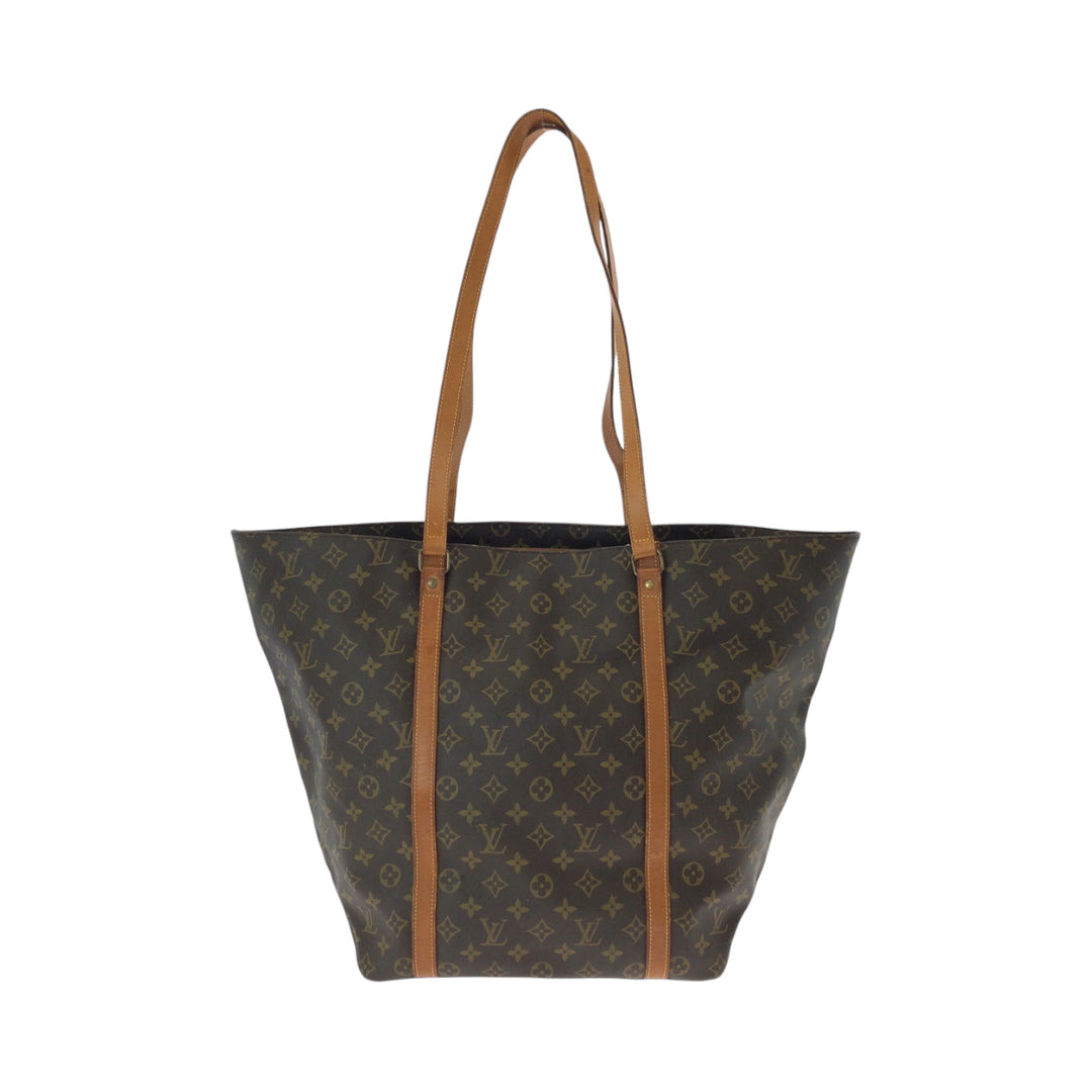 LOUIS VUITTON Tote Bag M51108 PVC Brown Gold Metal Tote Bag Shoulder Bag Monogram Sac shopping Women Used Authentic