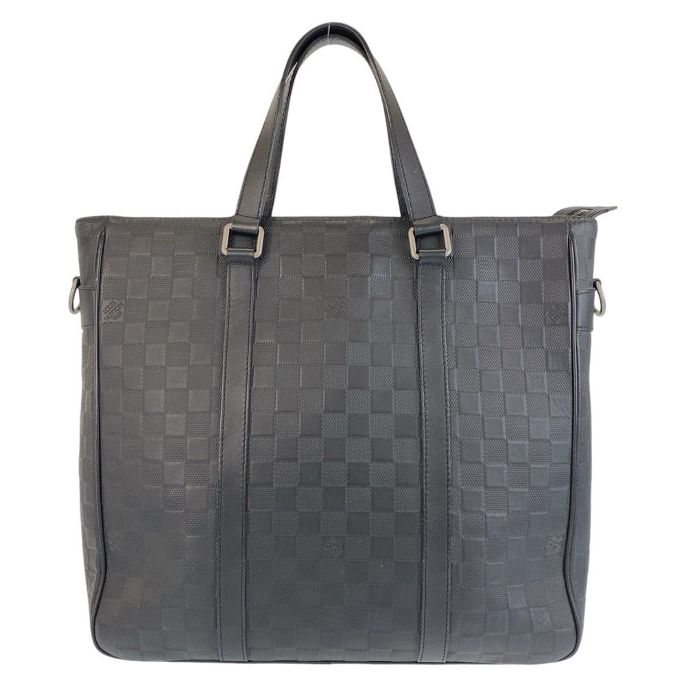 LOUIS VUITTON Tote Bag N41269 leather Black Gunmetal Tote Bag Unisex Damier Anfini Tadao PM Women Used Authentic