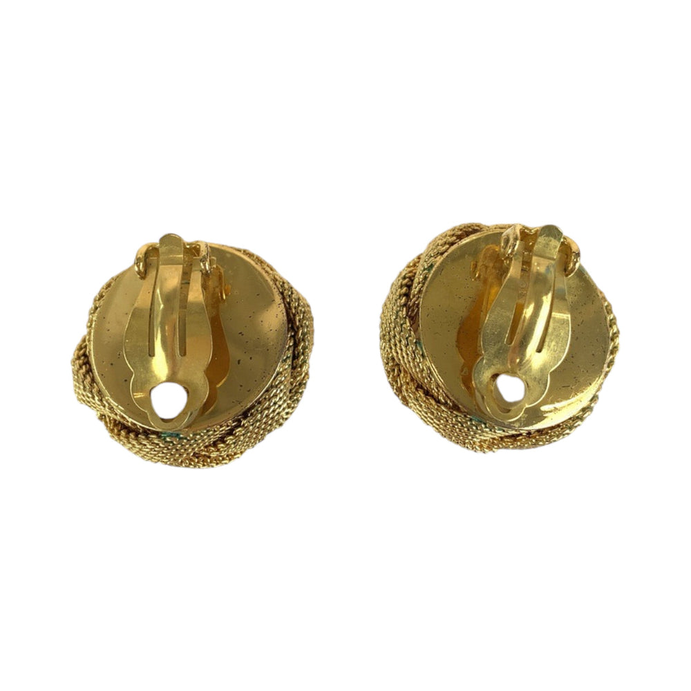 CHANEL Earring Metal, Pearl Gold white Earring Pearl COCO Mark Women Used Authentic