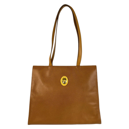 Christian Dior Tote Bag leather Brown Gold Metal Tote Bag Shoulder Bag Women Used Authentic