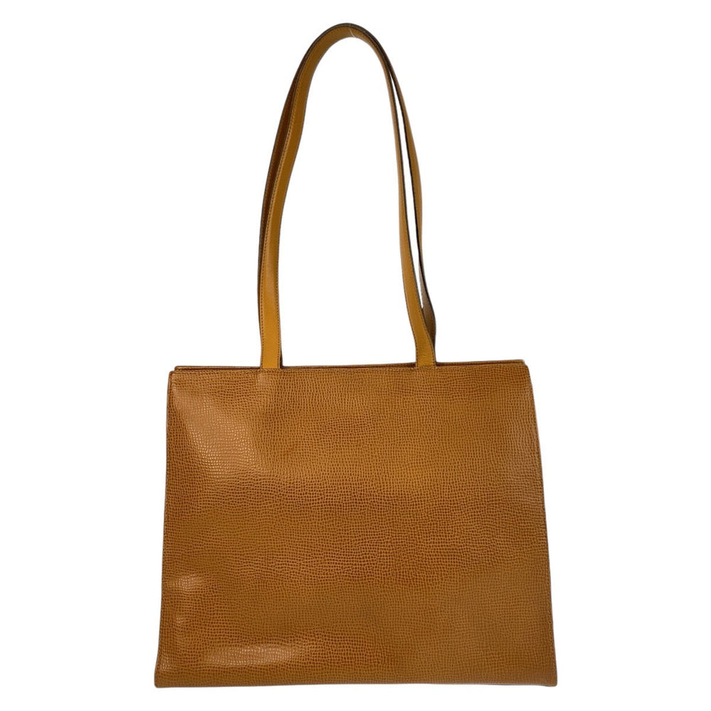 Christian Dior Tote Bag leather Brown Gold Metal Tote Bag Shoulder Bag Women Used Authentic