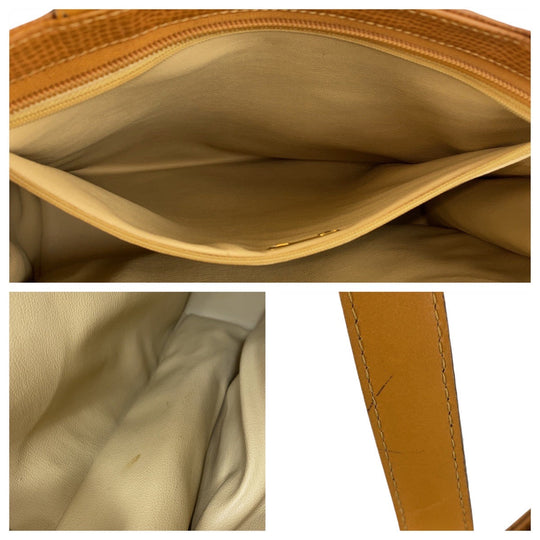 Christian Dior Tote Bag leather Brown Gold Metal Tote Bag Shoulder Bag Women Used Authentic