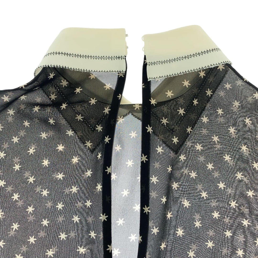 Dior Tunic cotton Black White Tunic Star Pattern See-through Women Used Authentic
