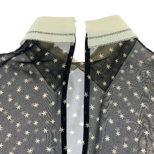 Dior Tunic cotton Black White Tunic Star Pattern See-through Women Used Authentic