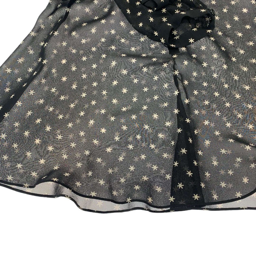Dior Tunic cotton Black White Tunic Star Pattern See-through Women Used Authentic
