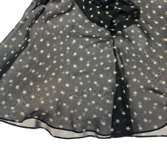Dior Tunic cotton Black White Tunic Star Pattern See-through Women Used Authentic