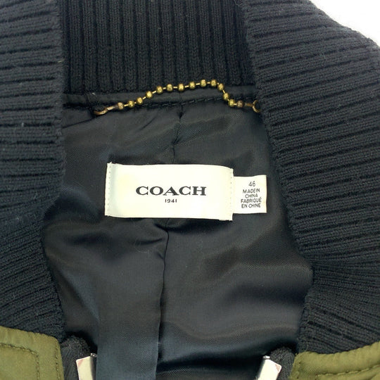 COACH Nylon jacket 56929 Nylon khaki MA-1 Nylon Jacket Bomber Flight Jacket mens 46 Used Authentic