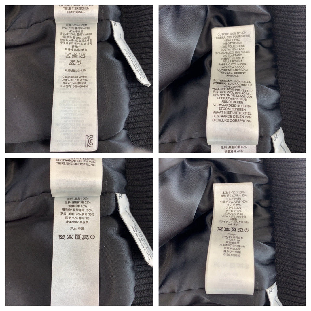 COACH Nylon jacket 56929 Nylon khaki MA-1 Nylon Jacket Bomber Flight Jacket mens 46 Used Authentic