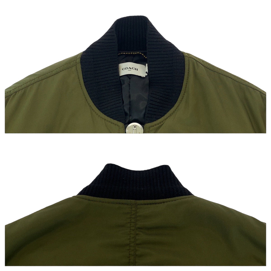 COACH Nylon jacket 56929 Nylon khaki MA-1 Nylon Jacket Bomber Flight Jacket mens 46 Used Authentic