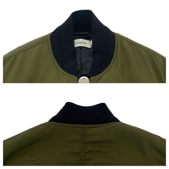 COACH Nylon jacket 56929 Nylon khaki MA-1 Nylon Jacket Bomber Flight Jacket mens 46 Used Authentic